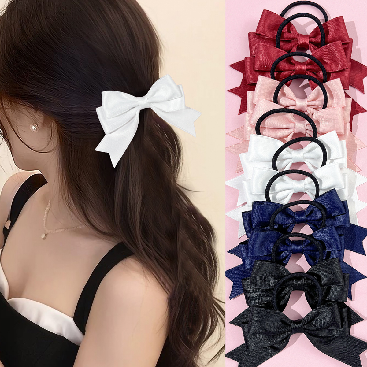 Ribbon Bow Gift - 2 stuks strikhaarbandjes, zoet en eenvoudig,