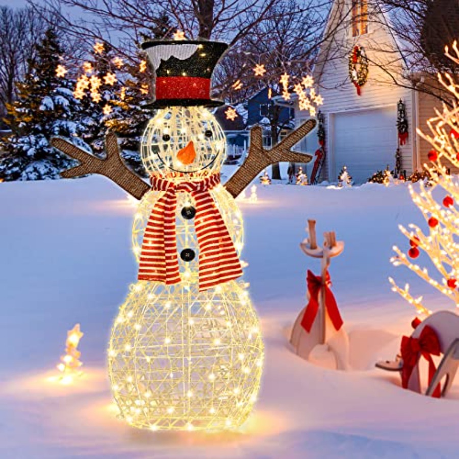 Christmas Lights Outdoor - Kerstverlichting voor buiten, verlichte sneeuwpop tuindecoraties,