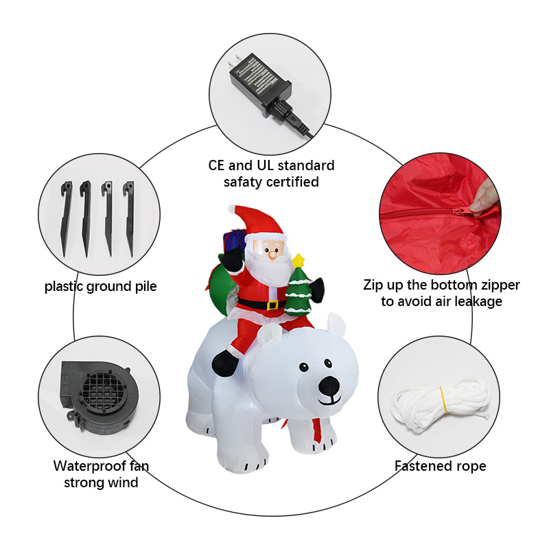 Christmas Lights Outdoor - Beweegbare beer kerstman opblaasbare tuin buitendecoraties