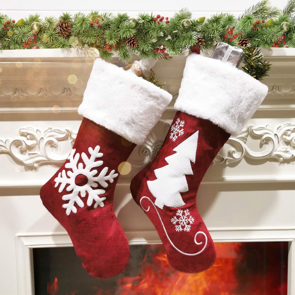 2-4 stuks grote jute kerstsokk - Christmas Stocking Hanging recensie en prijs