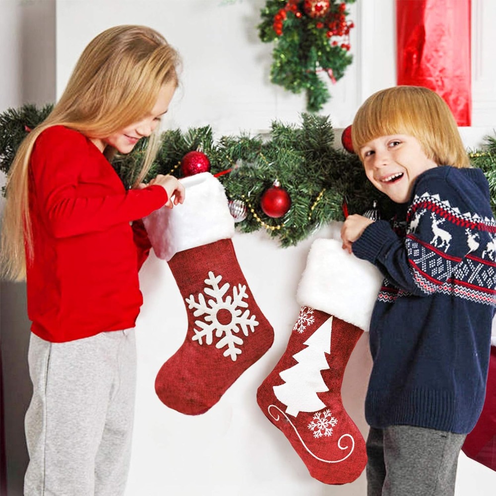 2-4 stuks grote jute kerstsokk - Christmas Stocking Hanging recensie en prijs